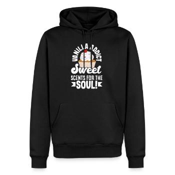 Vanilla Addict Sweet Scents for the Soul - Männer Premium Bio Hoodie - Schwarz - Vorne - Nico (187cm)