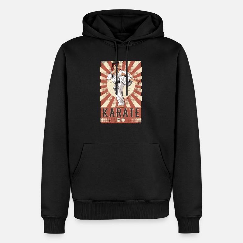 Karaté - Sweat à capuche Premium bio Homme - noir