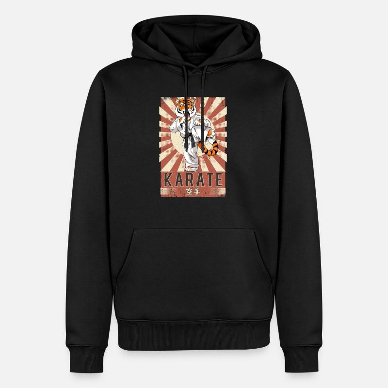Karaté - Sweat à capuche Premium bio Homme - noir