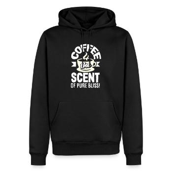 Coffee The Scent of Pure Bliss - Männer Premium Bio Hoodie - Schwarz - Vorne - Nico (187cm)