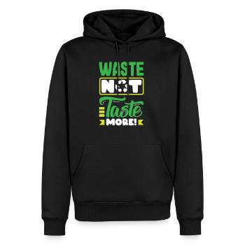 Déchets Pas Goût Consommation plus consciente Déchets Non - Sweat à capuche Premium bio Homme - noir - Devant - Nico (187cm)