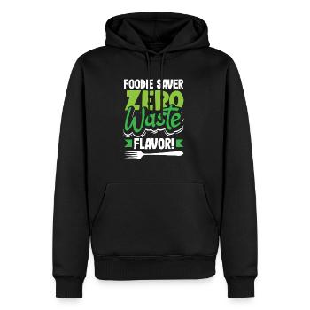 Foodie Saver, Zero Waste Flavor! Mindful - Men’s Premium Organic Hoodie - black - Front - Nico (187cm)