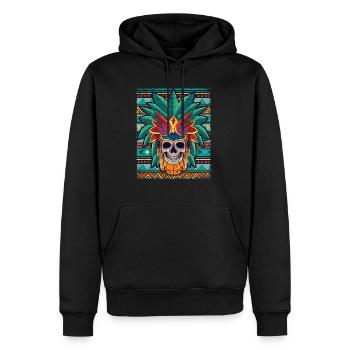 Guerrier aztèque mexicain Aztèques - Sweat à capuche Premium bio Homme - noir - Devant - Nico (187cm)