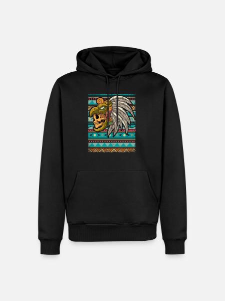 Guerrier aztèque mexicain Aztèques - Sweat à capuche Premium bio Homme - noir