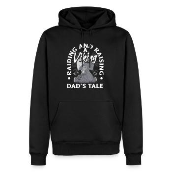 Piller et élever le conte d’un père viking - Sweat à capuche Premium bio Homme - noir - Devant - Nico (187cm)