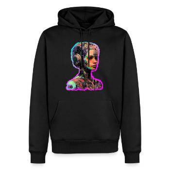 Abstrakte Frau - Männer Premium Bio Hoodie - Schwarz - Vorne - Nico (187cm)