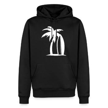 Surfen Surfbrett Palme Strand Urlaub Meer Geschenk - Männer Premium Bio Hoodie - Schwarz - Vorne - Nico (187cm)