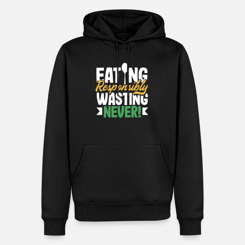 Eating Responsibly, Wasting Never! Mindful - Men’s Premium Organic Hoodie - black