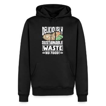 Délicieusement durable : Ne gaspillez pas de nourriture ! Conscient - Sweat à capuche Premium bio Homme - noir - Devant - Nico (187cm)