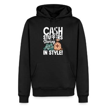 Cash Stuffers Saving in Style Budgeting Hack - Sweat à capuche Premium bio Homme - noir - Devant - Nico (187cm)