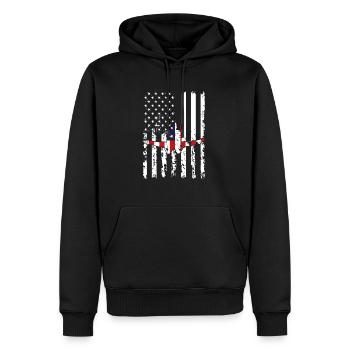 Turnen Turntrainer US Flagge Gymnsatik Design Bode - Männer Premium Bio Hoodie - Schwarz - Vorne - Nico (187cm)