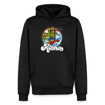 Aloha Hawaiianischer Hawaii Surfer Surfen - Männer Premium Bio Hoodie - Schwarz - Vorne - Nico (187cm)