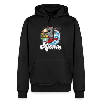 Aloha Hawaiianischer Hawaii Surfer Surfen - Männer Premium Bio Hoodie - Schwarz - Vorne - Nico (187cm)