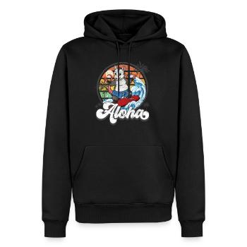 Aloha Hawaiianischer Hawaii Surfer Surfen - Männer Premium Bio Hoodie - Schwarz - Vorne - Nico (187cm)