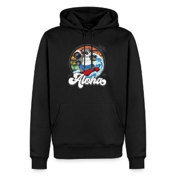 Aloha Hawaiianischer Hawaii Surfer Surfen - Männer Premium Bio Hoodie - Schwarz - Vorne - Nico (187cm)