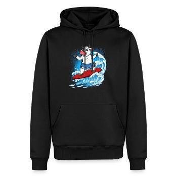 Surfeurs de vagues Surfeurs Surfeurs - Sweat à capuche Premium bio Homme - noir - Devant - Nico (187cm)