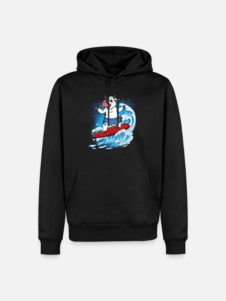 Wellensurfer Surfer Surfen - Männer Premium Bio Hoodie - Schwarz