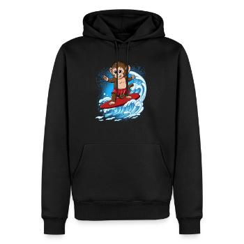Surfeurs de vagues Surfeurs Surfeurs - Sweat à capuche Premium bio Homme - noir - Devant - Nico (187cm)