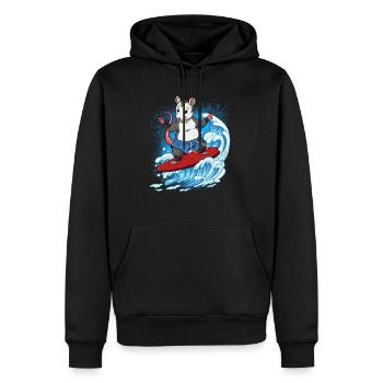 Surfeurs de vagues Surfeurs Surfeurs - Sweat à capuche Premium bio Homme - noir - Devant - Nico (187cm)