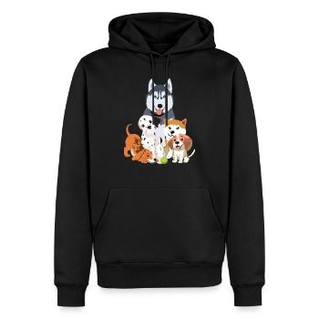 Funny Hunde Team - Männer Premium Bio Hoodie - Schwarz - Vorne - Nico (187cm)