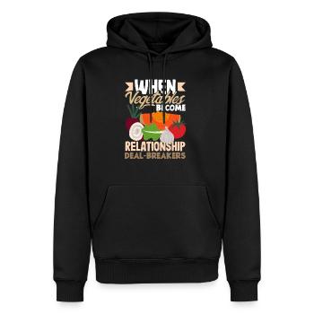 Quando le verdure diventano rompicapo delle relazioni - Felpa con cappuccio ecologica premium da uomo - nero - Fronte - Nico (187cm)