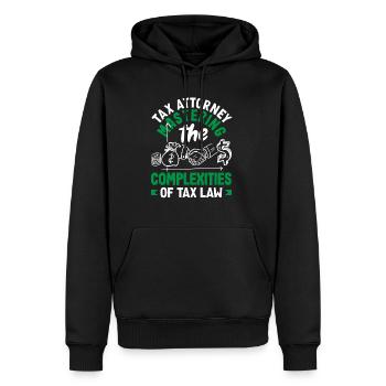 Tax Attorney Mastering the Complexities of Tax Law - Men’s Premium Organic Hoodie - black - Front - Nico (187cm)