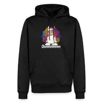 Yoga Ohmmm Namaste - Männer Premium Bio Hoodie - Schwarz - Vorne - Nico (187cm)