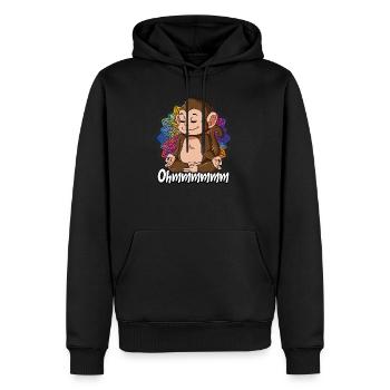 Yoga Ohmmm Namaste - Men’s Premium Organic Hoodie - black - Front - Nico (187cm)