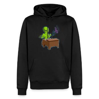 Alien Klavierspieler - Männer Premium Bio Hoodie - Schwarz - Vorne - Nico (187cm)