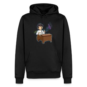 Junge Klavierspieler - Männer Premium Bio Hoodie - Schwarz - Vorne - Nico (187cm)