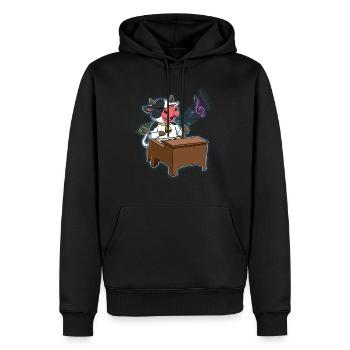 Kuh Klavierspieler - Männer Premium Bio Hoodie - Schwarz - Vorne - Nico (187cm)