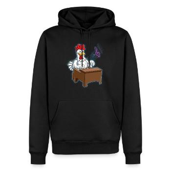 Huhn Klavierspieler - Männer Premium Bio Hoodie - Schwarz - Vorne - Nico (187cm)