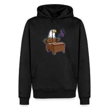 Adler Klavierspieler - Männer Premium Bio Hoodie - Schwarz - Vorne - Nico (187cm)