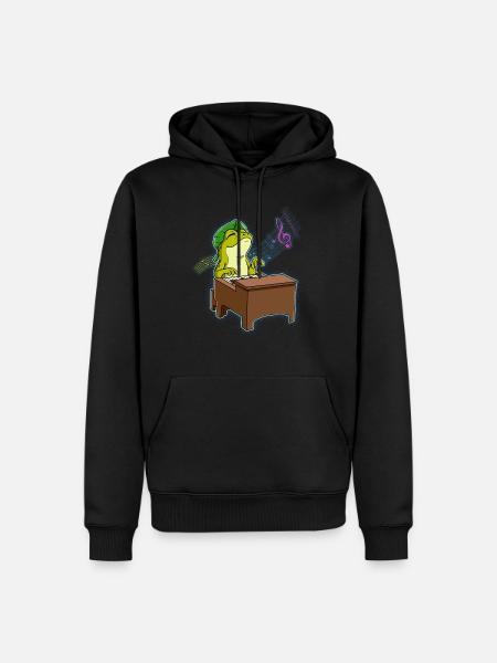 Frog Piano Player - Men’s Premium Organic Hoodie - black