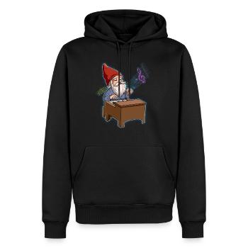 Gnom Klavierspieler - Männer Premium Bio Hoodie - Schwarz - Vorne - Nico (187cm)