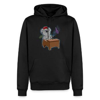 Koala Klavierspieler - Männer Premium Bio Hoodie - Schwarz - Vorne - Nico (187cm)