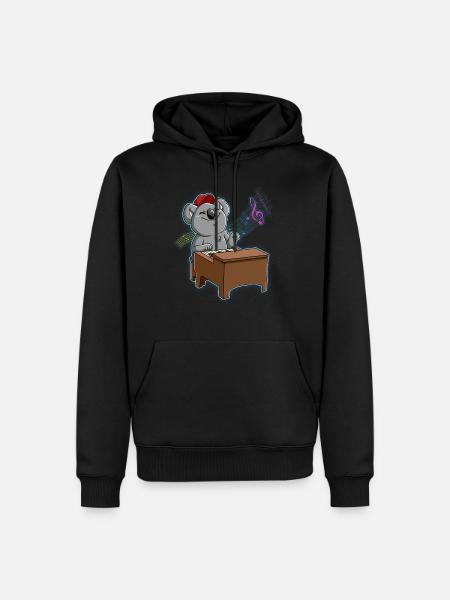 Koala Piano Player - Men’s Premium Organic Hoodie - black