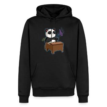 Panda Klavierspieler - Männer Premium Bio Hoodie - Schwarz - Vorne - Nico (187cm)
