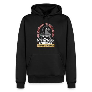 Aller vers le bien-être Embrasser lymphatique - Sweat à capuche Premium bio Homme - noir - Devant - Nico (187cm)