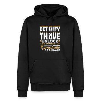 Detoxif. Rejuvenate. Thrive. Lymphatic Drainage - Männer Premium Bio Hoodie - Schwarz - Vorne - Nico (187cm)