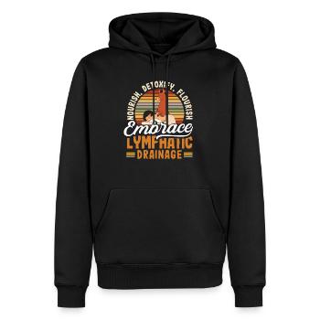 Nourrir, détoxifier, s’épanouir Embrasser lymphatique - Sweat à capuche Premium bio Homme - noir - Devant - Nico (187cm)