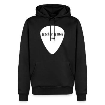 Plectre Grand Blanc - Sweat à capuche Premium bio Homme - noir - Devant - Nico (187cm)