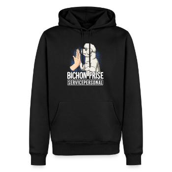 Bichon Frise - Sweat à capuche Premium bio Homme - noir - Devant - Nico (187cm)