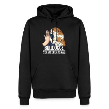 Bouledogue - Sweat à capuche Premium bio Homme - noir - Devant - Nico (187cm)