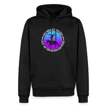 Reiten Pferd Spruch Reiterin Reiterhof Reitverein - Männer Premium Bio Hoodie - Schwarz - Vorne - Nico (187cm)