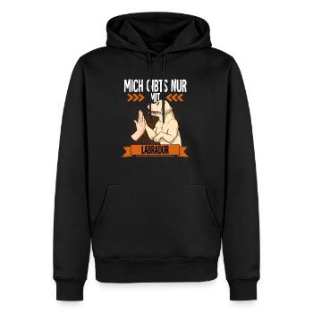 Mich Gibts Nur Mit Labrador - Männer Premium Bio Hoodie - Schwarz - Vorne - Nico (187cm)