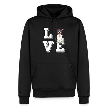 Love Border Collie - Männer Premium Bio Hoodie - Schwarz - Vorne - Nico (187cm)