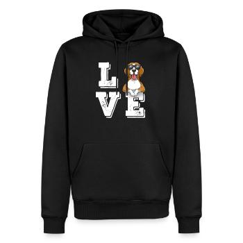Love Beagle - Männer Premium Bio Hoodie - Schwarz - Vorne - Nico (187cm)