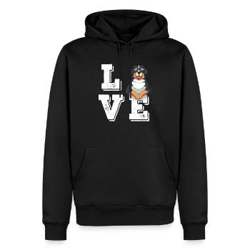J’adore le Bouvier Bernois - Sweat à capuche Premium bio Homme - noir - Devant - Nico (187cm)