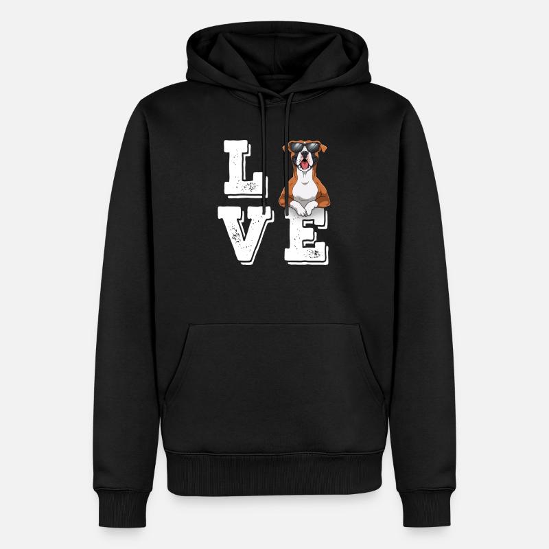 Love Boxer - Sweat à capuche Premium bio Homme - noir